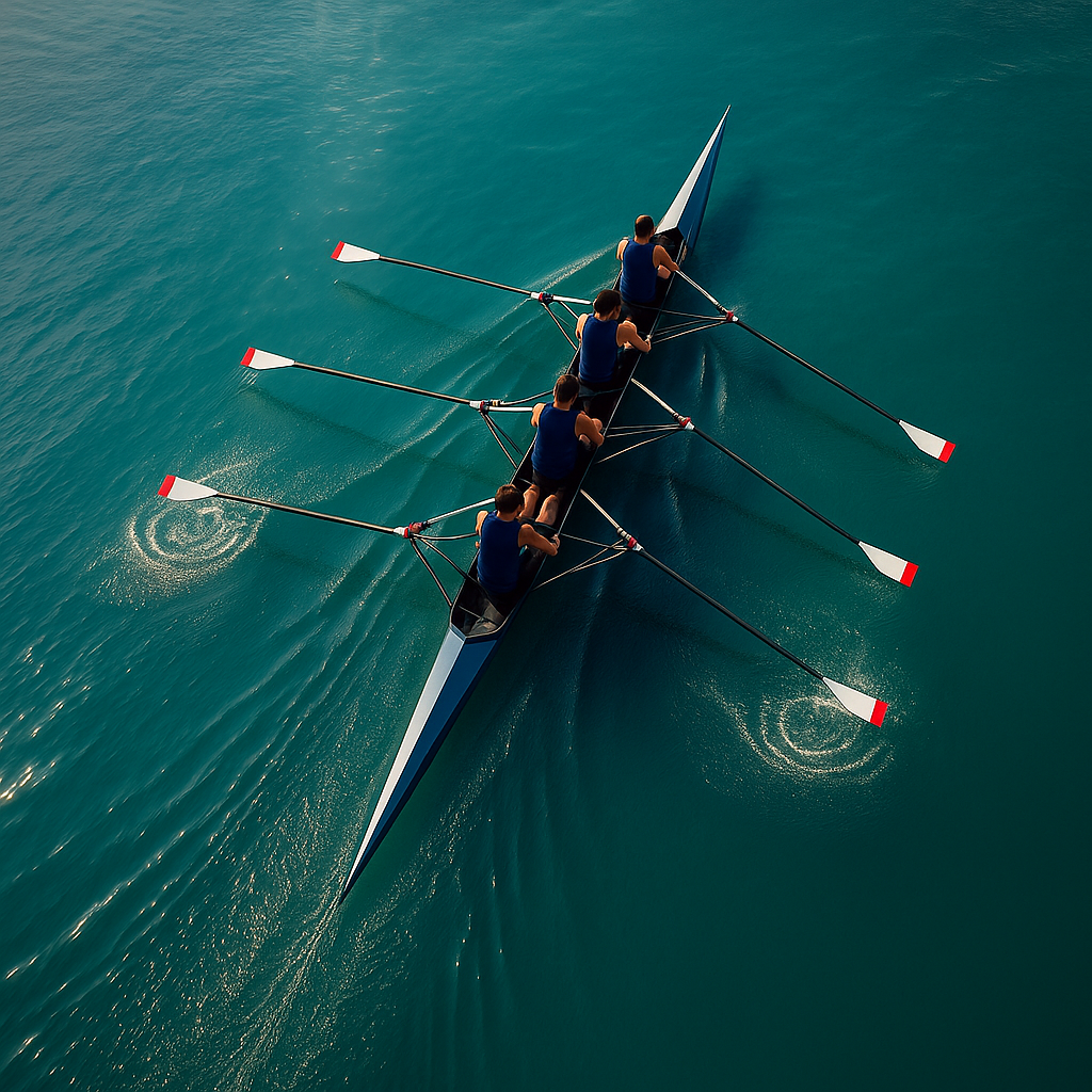 Team members collaborating and innovating together